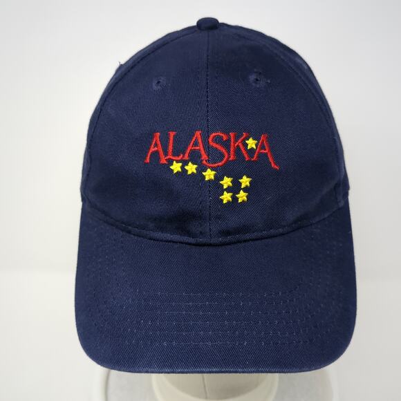 Alaska Strapback Baseball Cap Blue One Size Adjustable Embroidered Arctic Circle - Picture 2 of 9